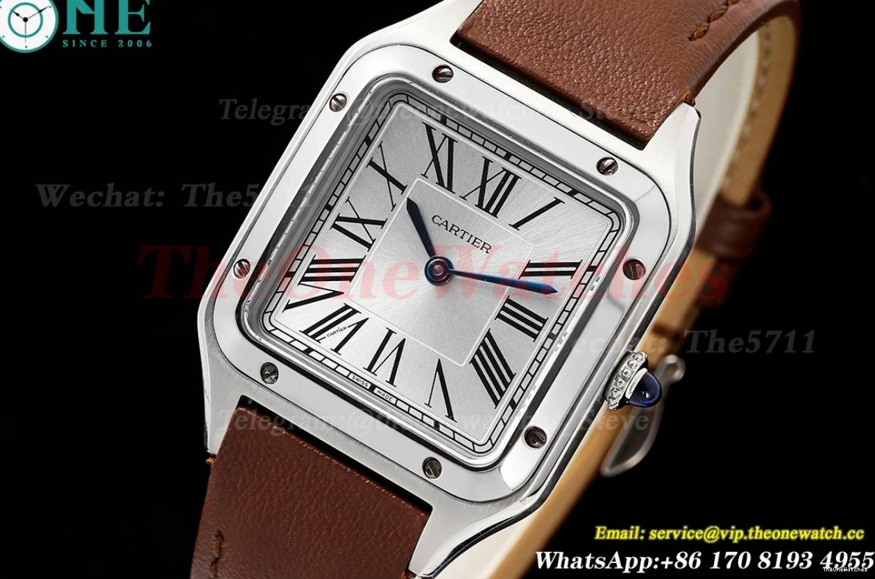 Dumont Dial Brown Silver Santos SS AF LE Quartz 0402